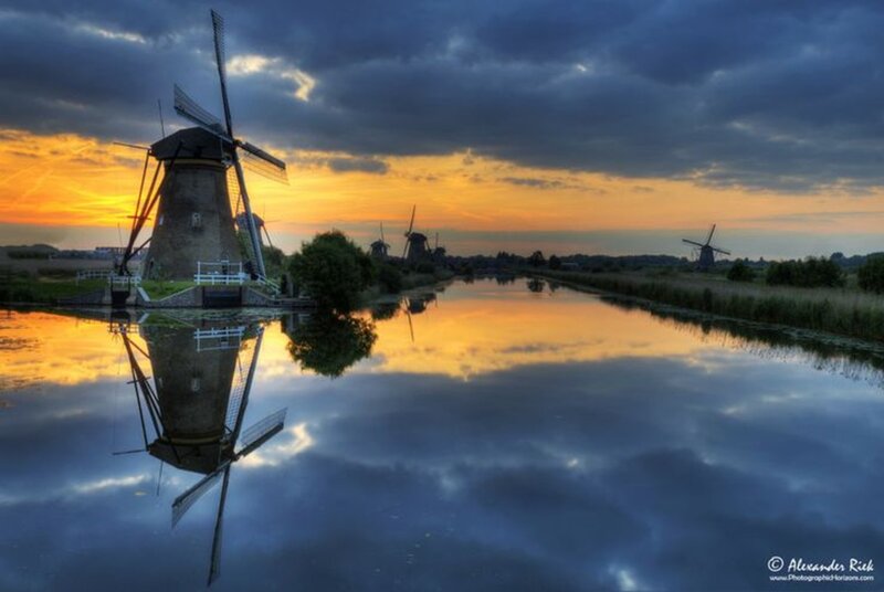 Windmills on a Canal