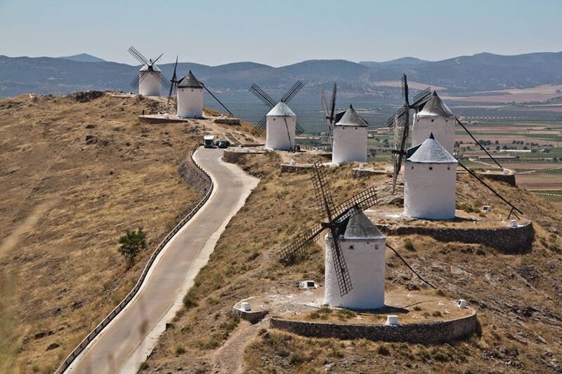 Windmills on a hillside