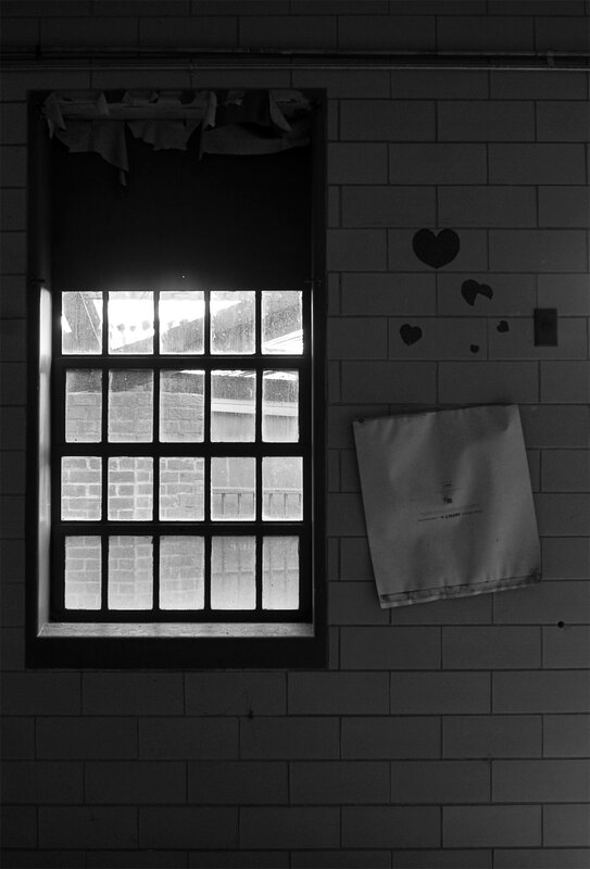 window in a tiled room