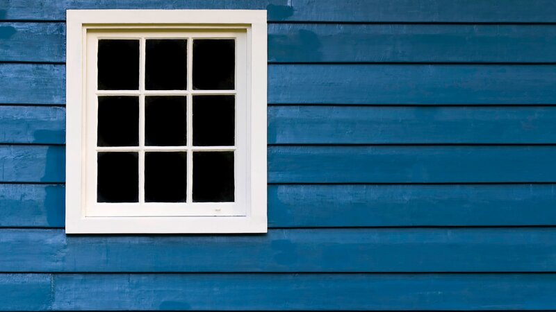 Window on Blue Wall