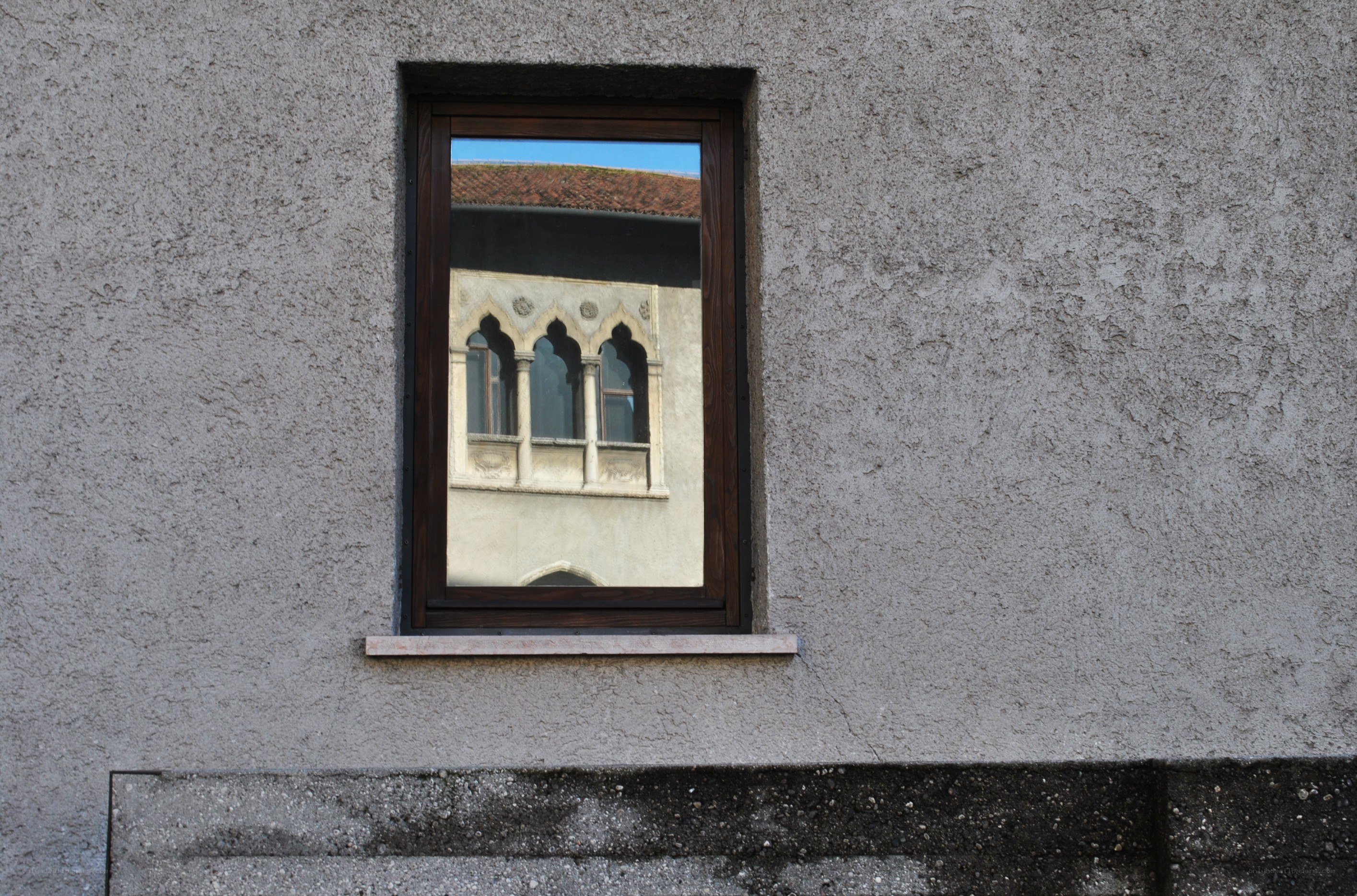 Window reflection of a building