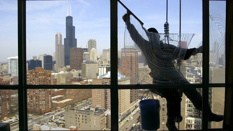 Window washer in Chicago