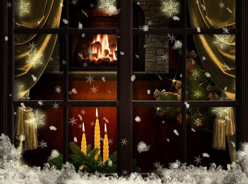 Window with Candles and Tree