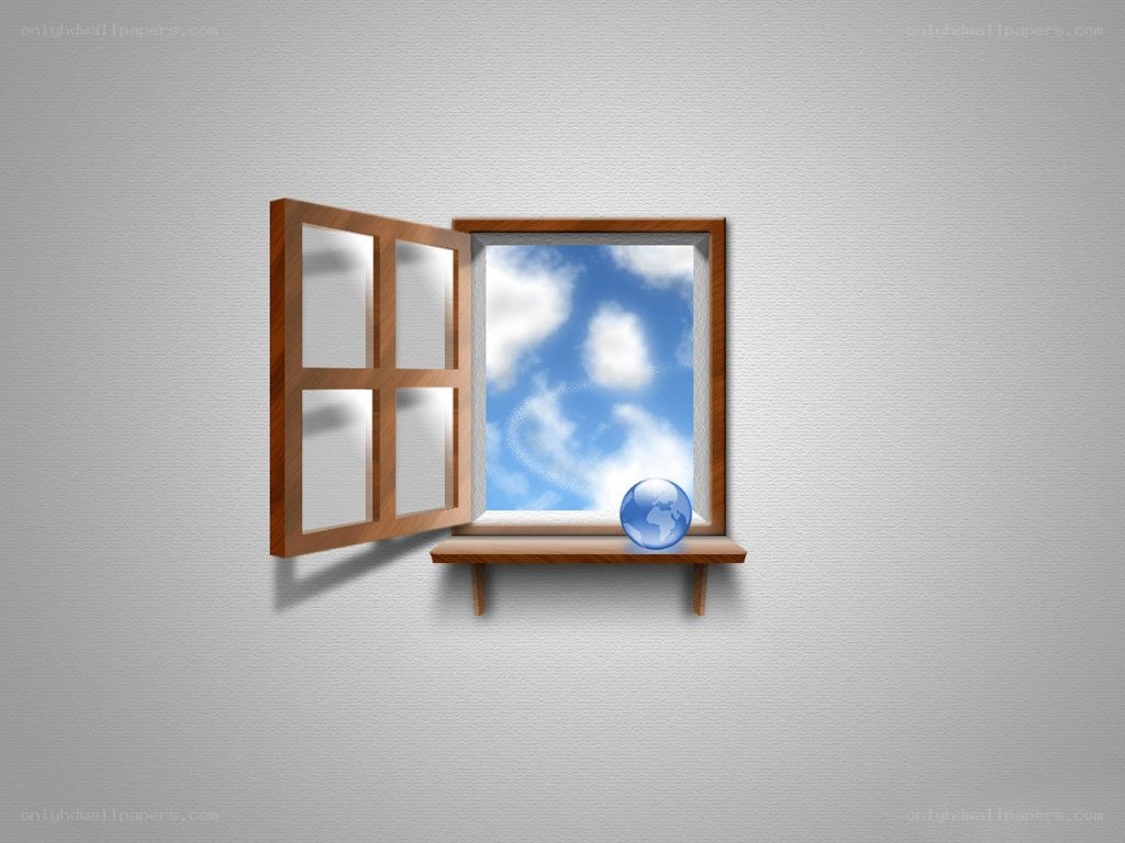 window with globe on sill