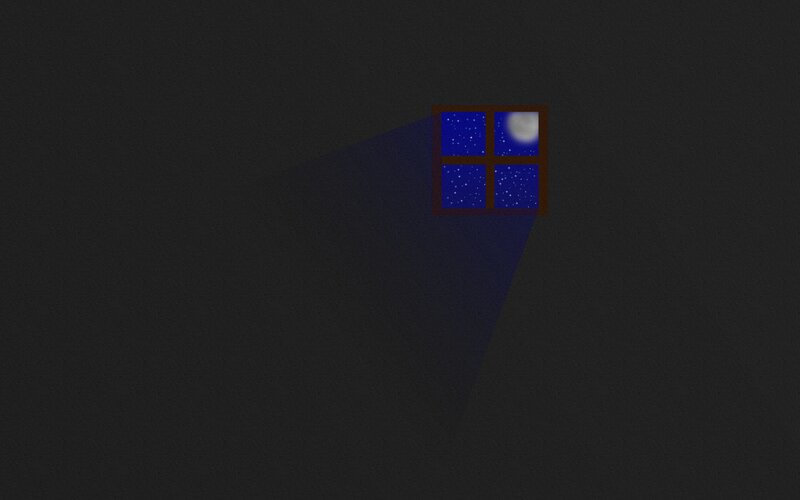 Window with Moon and Stars