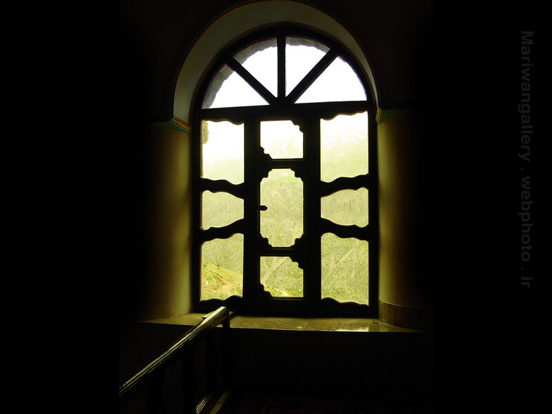 window with mountain view