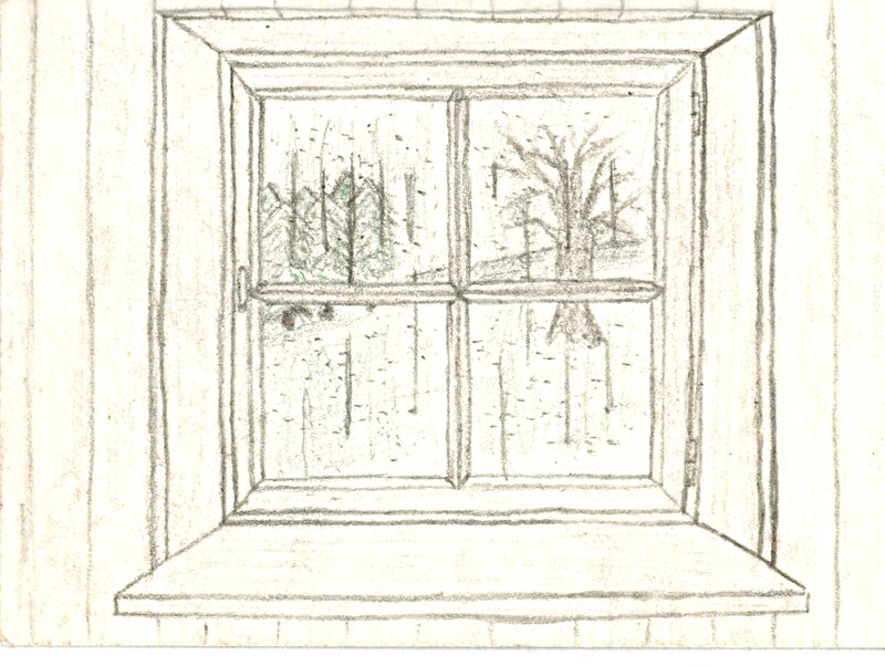 Window with Snowy View