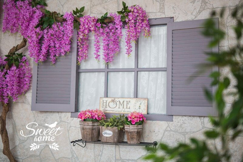Window with Wisteria Flowers