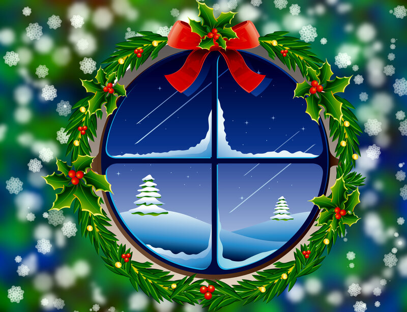 Window with Wreath