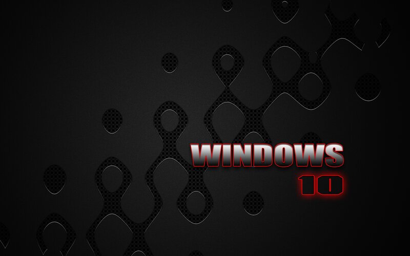 Windows 10 Logo — Black, Dark