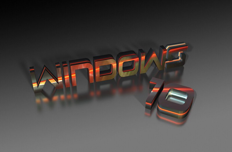 Windows 10 Logo — Black, Dramatic, 3d Render