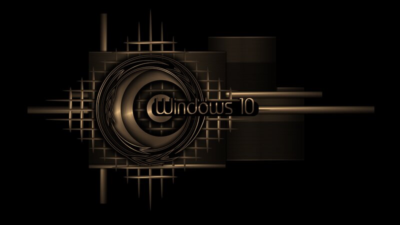 Windows 10 Logo — Black, Dramatic, Digital Art, Text