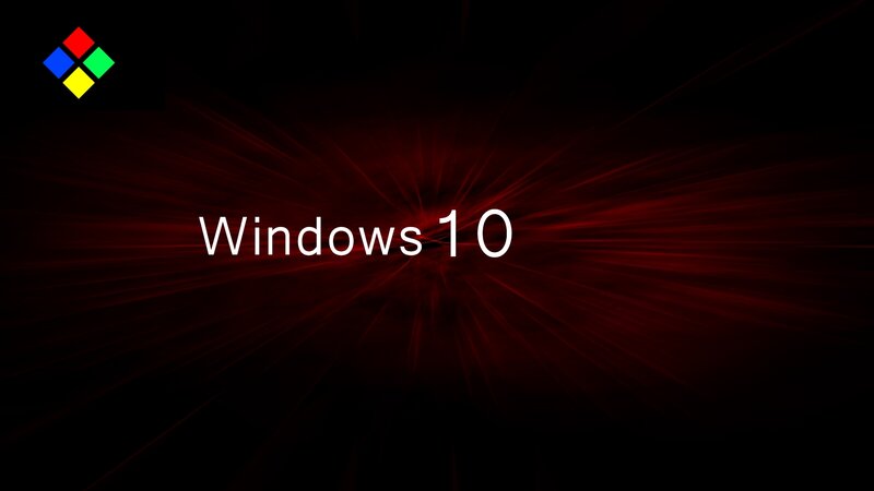Windows 10 Logo — Black, Dramatic, Digital Art