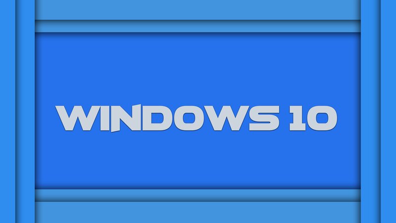 Windows 10 Logo — Blue, Neutral, Vector Art, Text