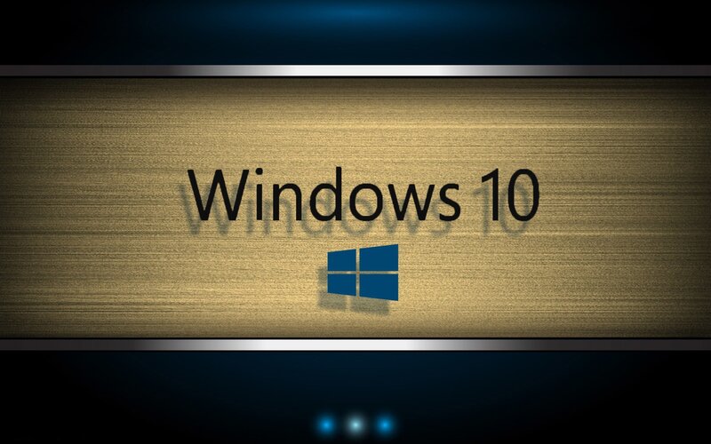 Windows 10 Logo — Gold, Minimalist