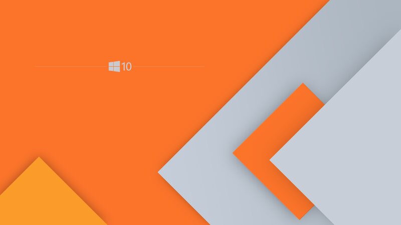 Windows 10 Logo on Abstract Background — Orange