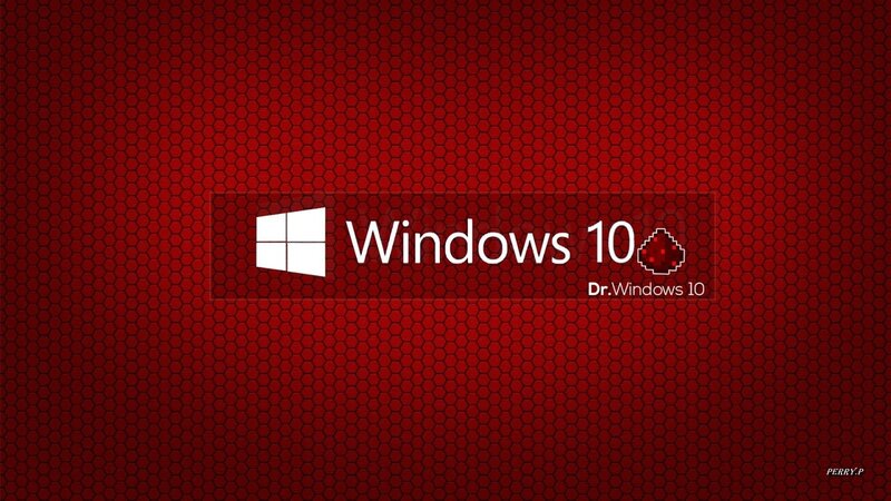 Windows 10 Logo — Red, Minimalist