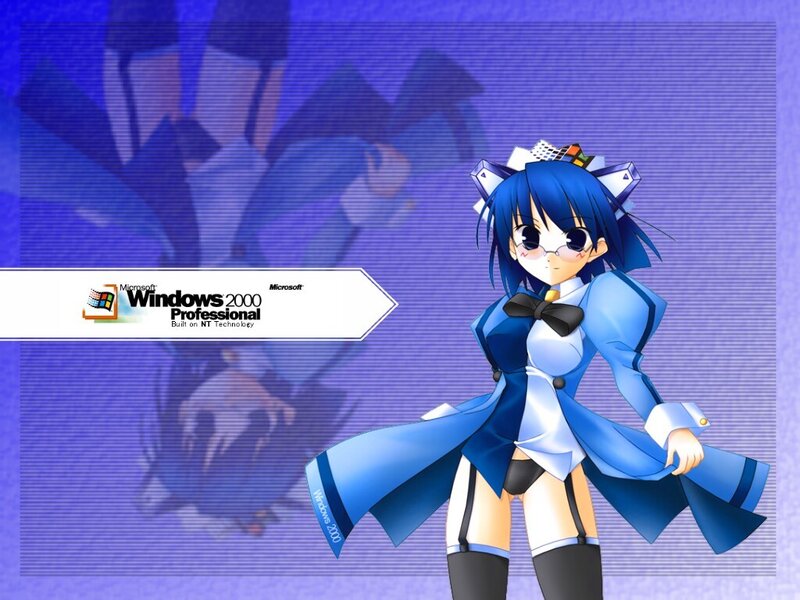 Windows 2000 anime character wallpaper