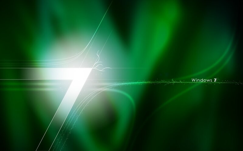 Windows 7 abstract green wallpaper