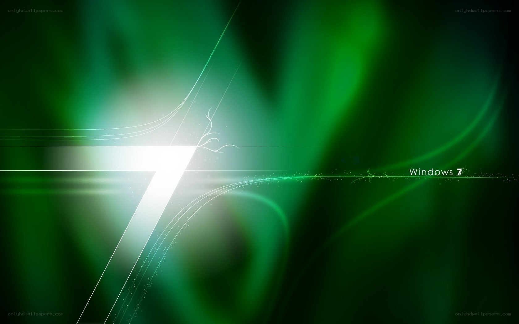 Windows 7 abstract green wallpaper