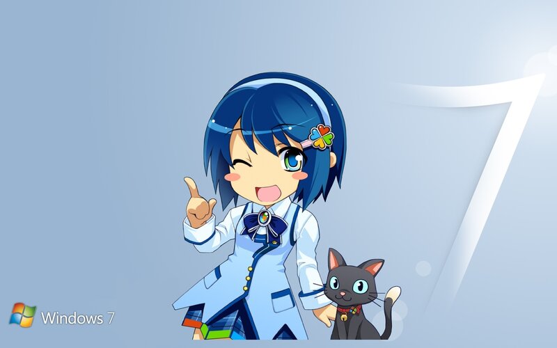 Windows 7 anime character wallpaper