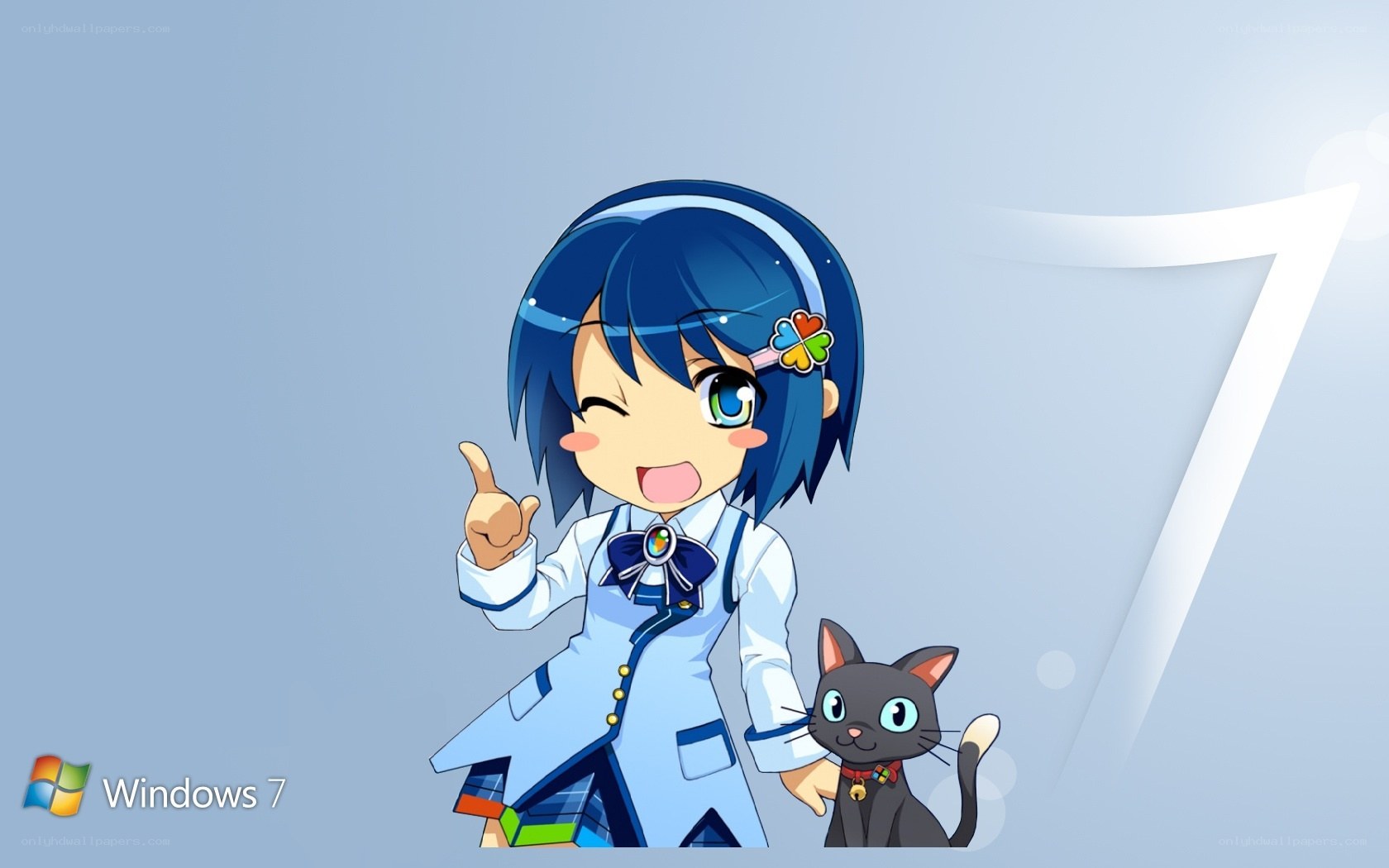 Windows 7 anime character wallpaper