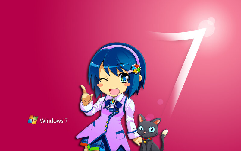Windows 7 anime character wallpaper