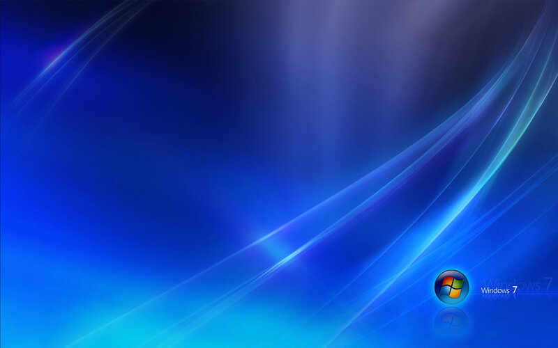 Windows 7 Desktop Background — Blue, Serene, Digital Art, Logo