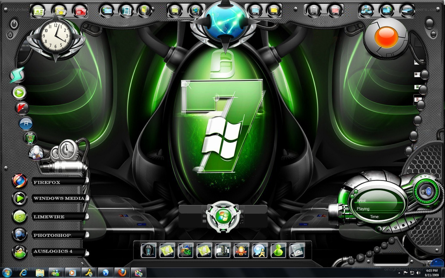 Windows 7 futuristic desktop
