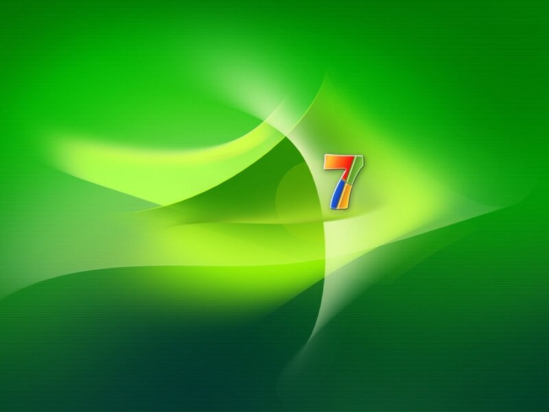 Windows 7 green abstract wallpaper