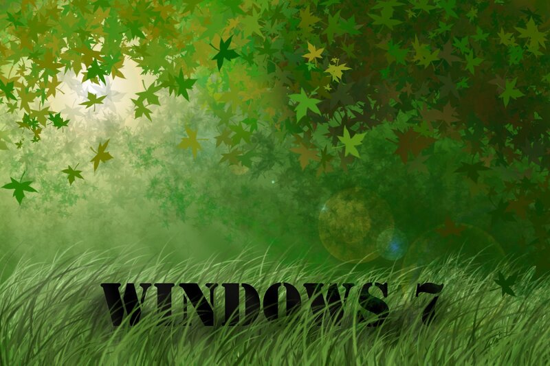 Windows 7 green nature background