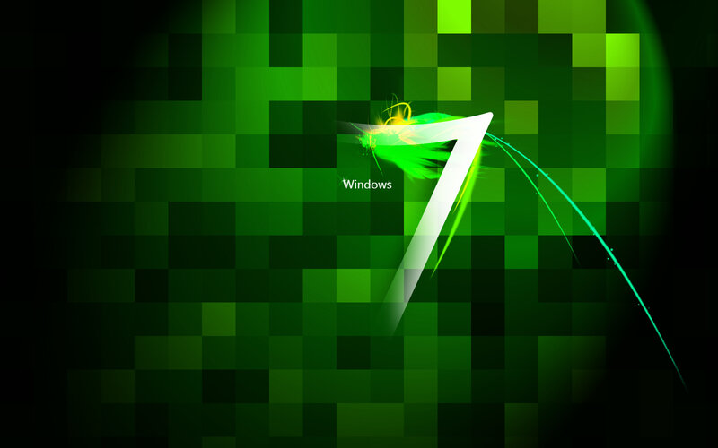 Windows 7 green pixel art