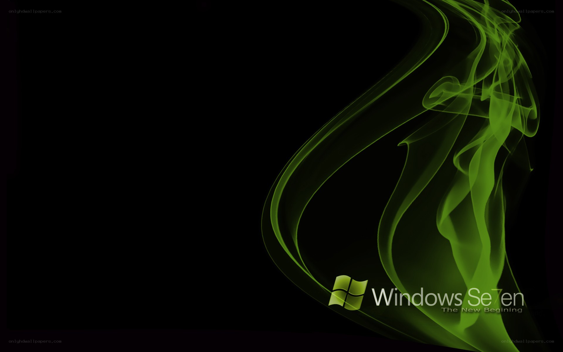 Windows 7 green smoke wallpaper
