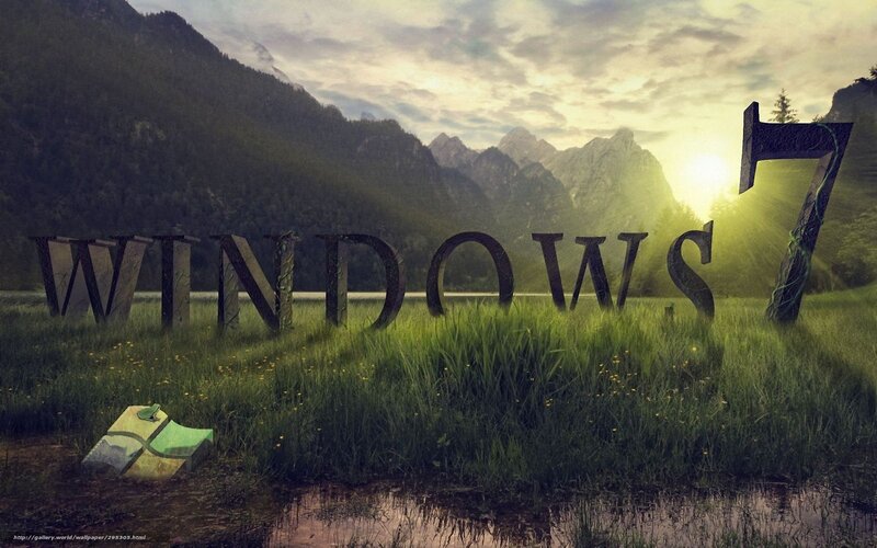 Windows 7 in a mountain landscape