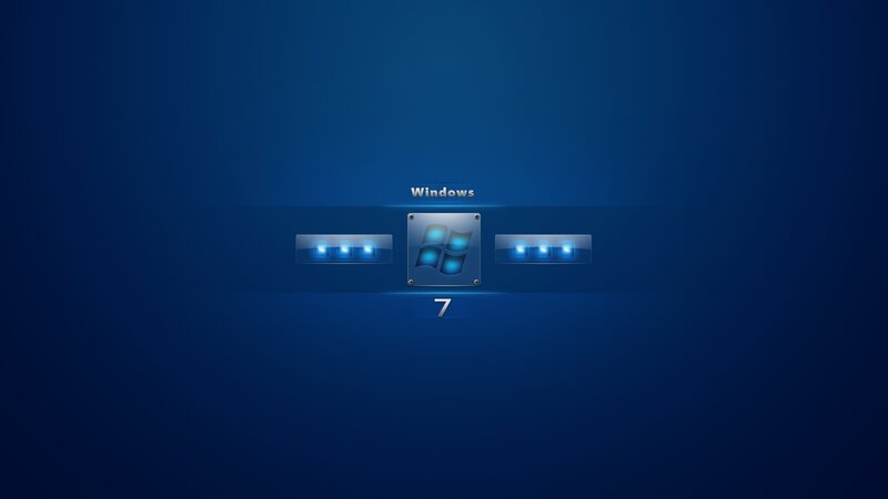 Windows 7 Login Screen — Blue, Minimalist