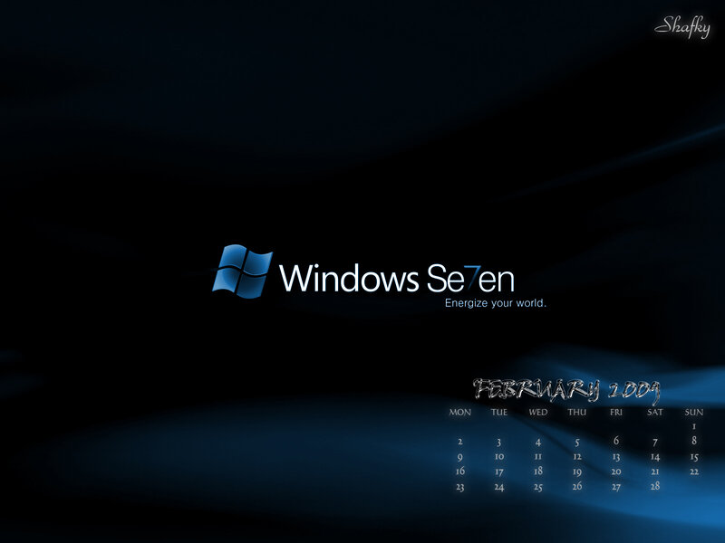 Windows 7 Logo and Calendar