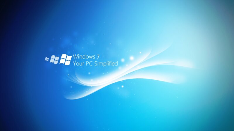 Windows 7 Logo and Text — Blue
