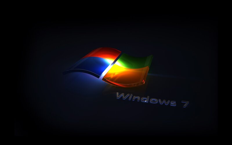 Windows 7 Logo — Black, Dark, 3d Render