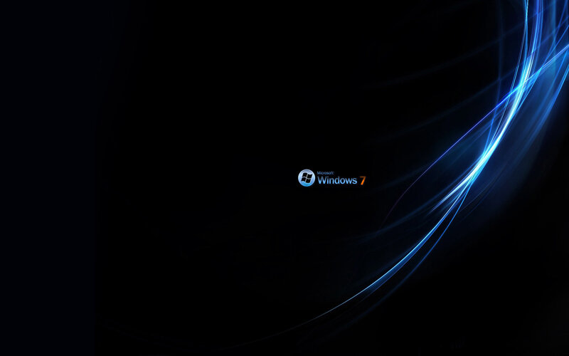 Windows 7 Logo — Black, Dark, Futuristic, Digital Art