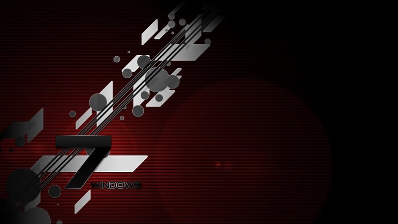 Windows 7 Logo — Black, Dramatic, Digital Art, Geometric Shapes