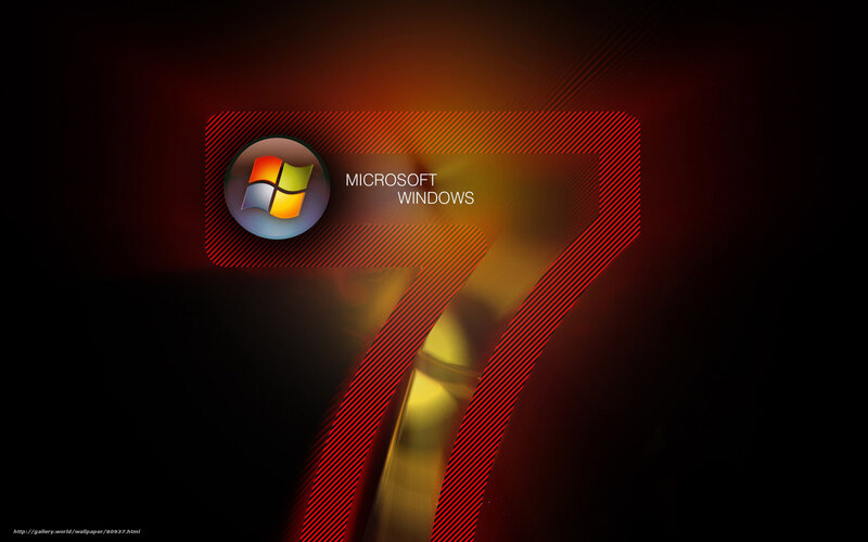 Windows 7 Logo — Black, Dramatic, Digital Art, Number 7