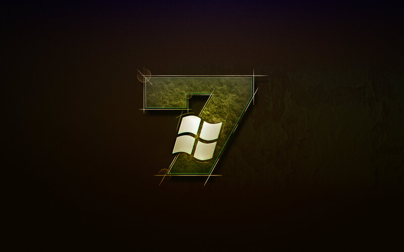 Windows 7 Logo — Black, Dramatic, Digital Art, Number Seven