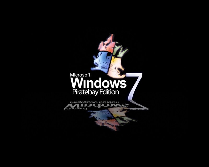 Windows 7 Logo — Black, Dramatic, Digital Art, Text, Reflection