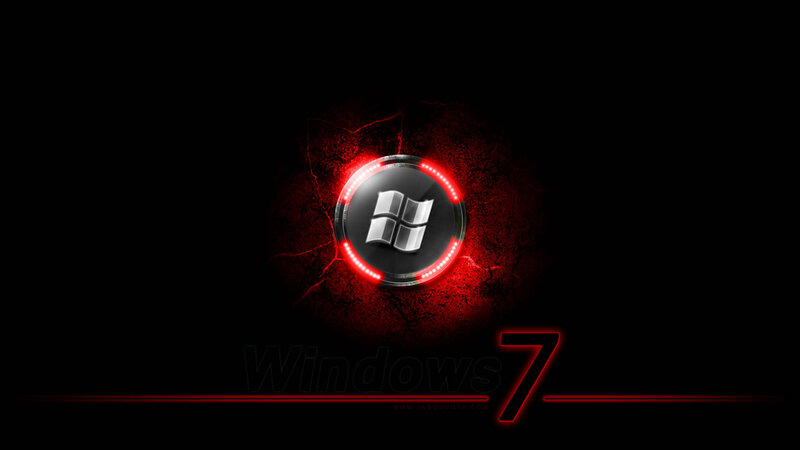 Windows 7 Logo — Black, Dramatic, Digital Art, Text