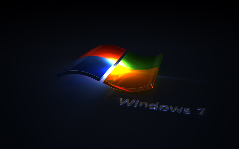 Windows 7 Logo — Black, Dramatic, Night, 3d Render