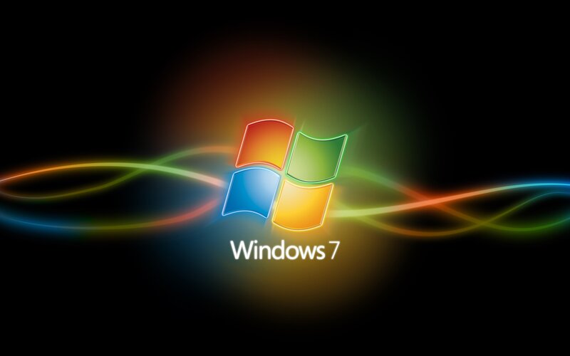 Windows 7 Logo — Black, Dynamic, Digital Art, Text