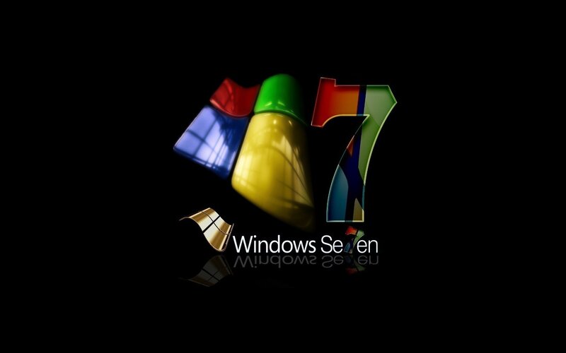 Windows 7 Logo — Black, Minimalist, 3d Render