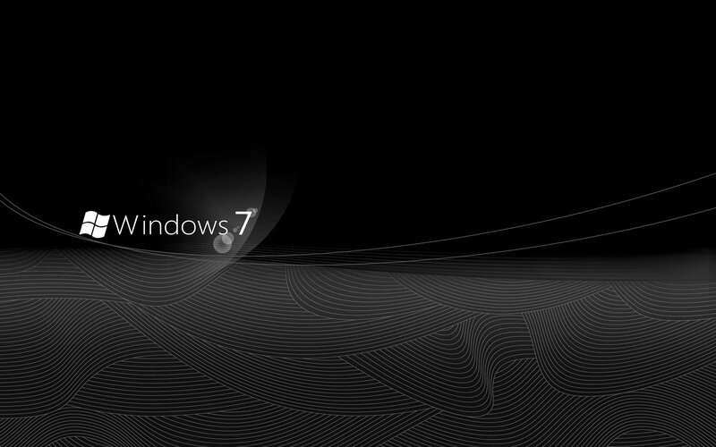 Windows 7 Logo — Black, Minimalist, Abstract, Lines, White