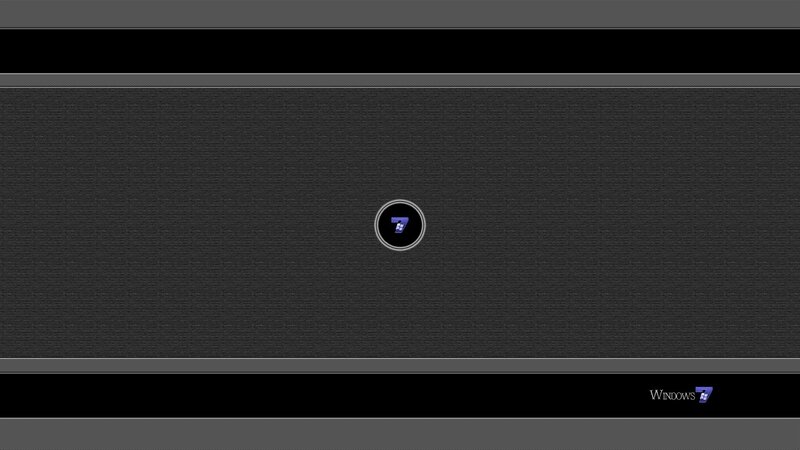 Windows 7 Logo — Black, Minimalist, Digital Art, Text, Gray, Blue, Windows 7