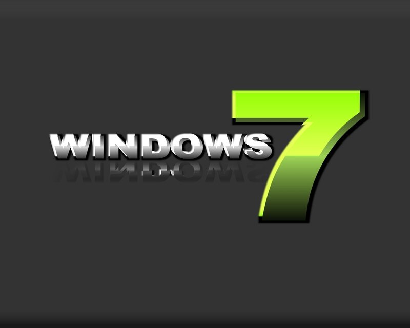 Windows 7 Logo — Black, Minimalist, Digital Art, Text, Number